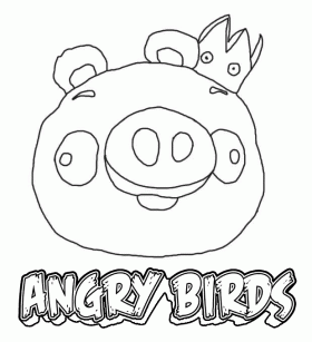 King Pig Coloring Pages "Angry Birds"
