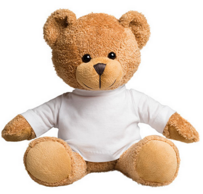 teddy bear with white shirt