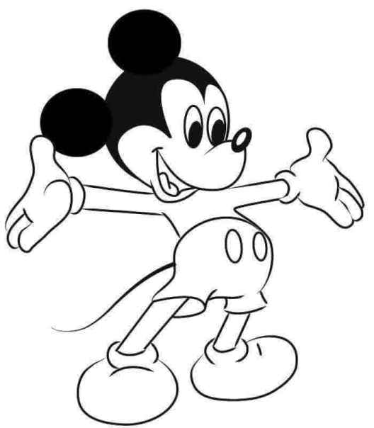 20 Sketsa Mewarnai Gambar Kartun Mickey Mouse Lucu 201611 Hitam