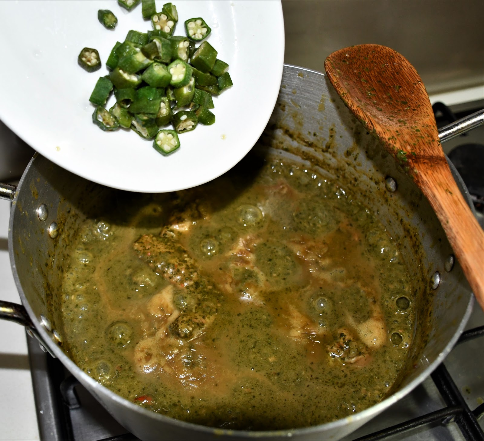 Chicken Cassava Leaves Cooked In Coconut Oil The Cooking Wardrobe