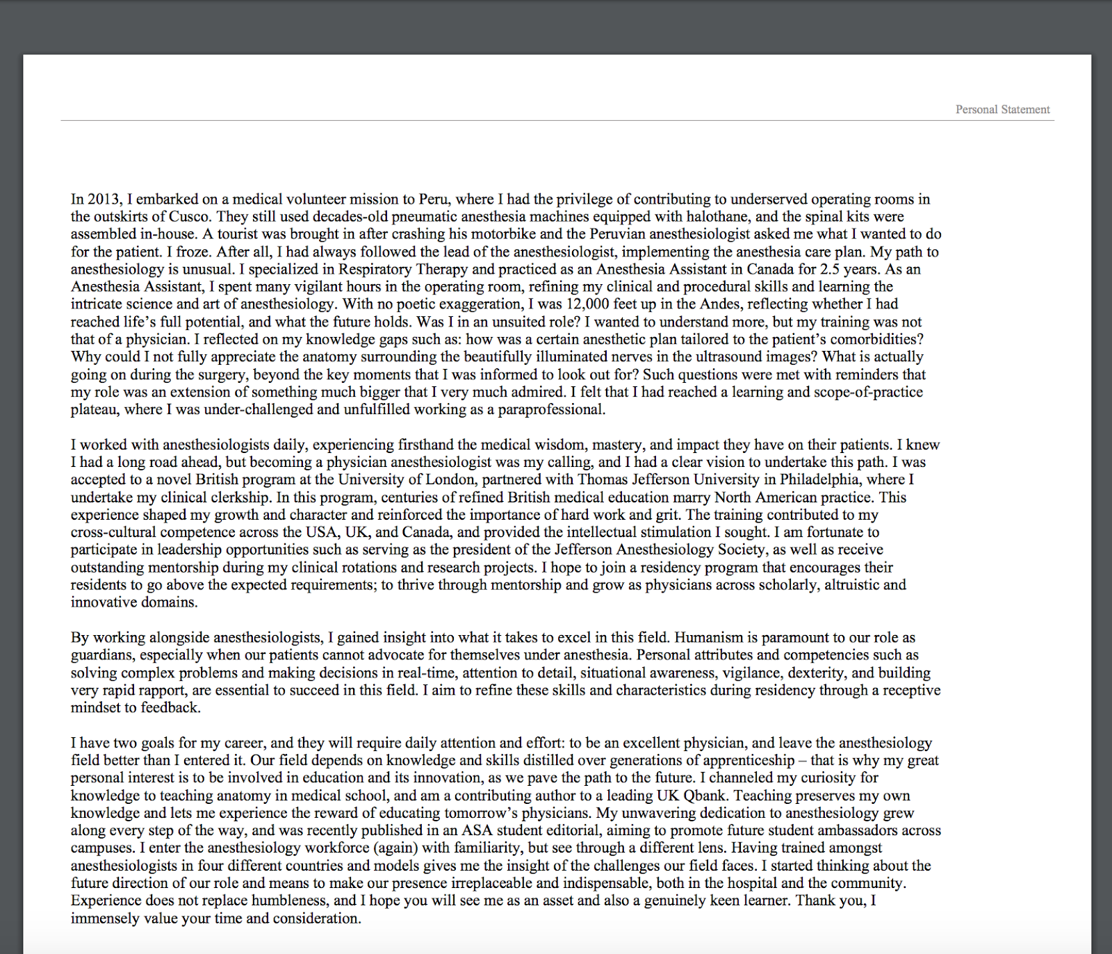 About me personal statement examples image