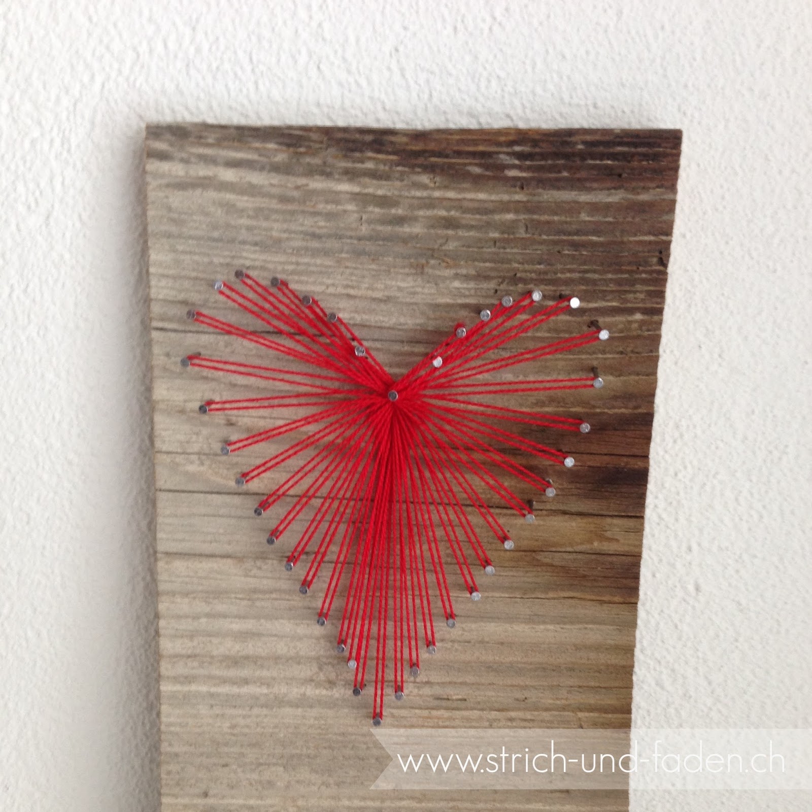 mit Strich & Faden: No. 12 Fadenbild Stern oder Herz mit Vorlage