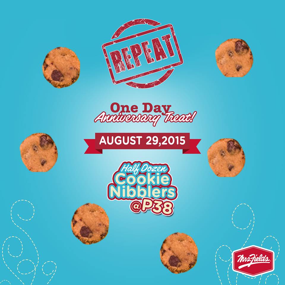 Manila Shopper Mrs. Fields OneDay Anniversary Treat August 29, 2015