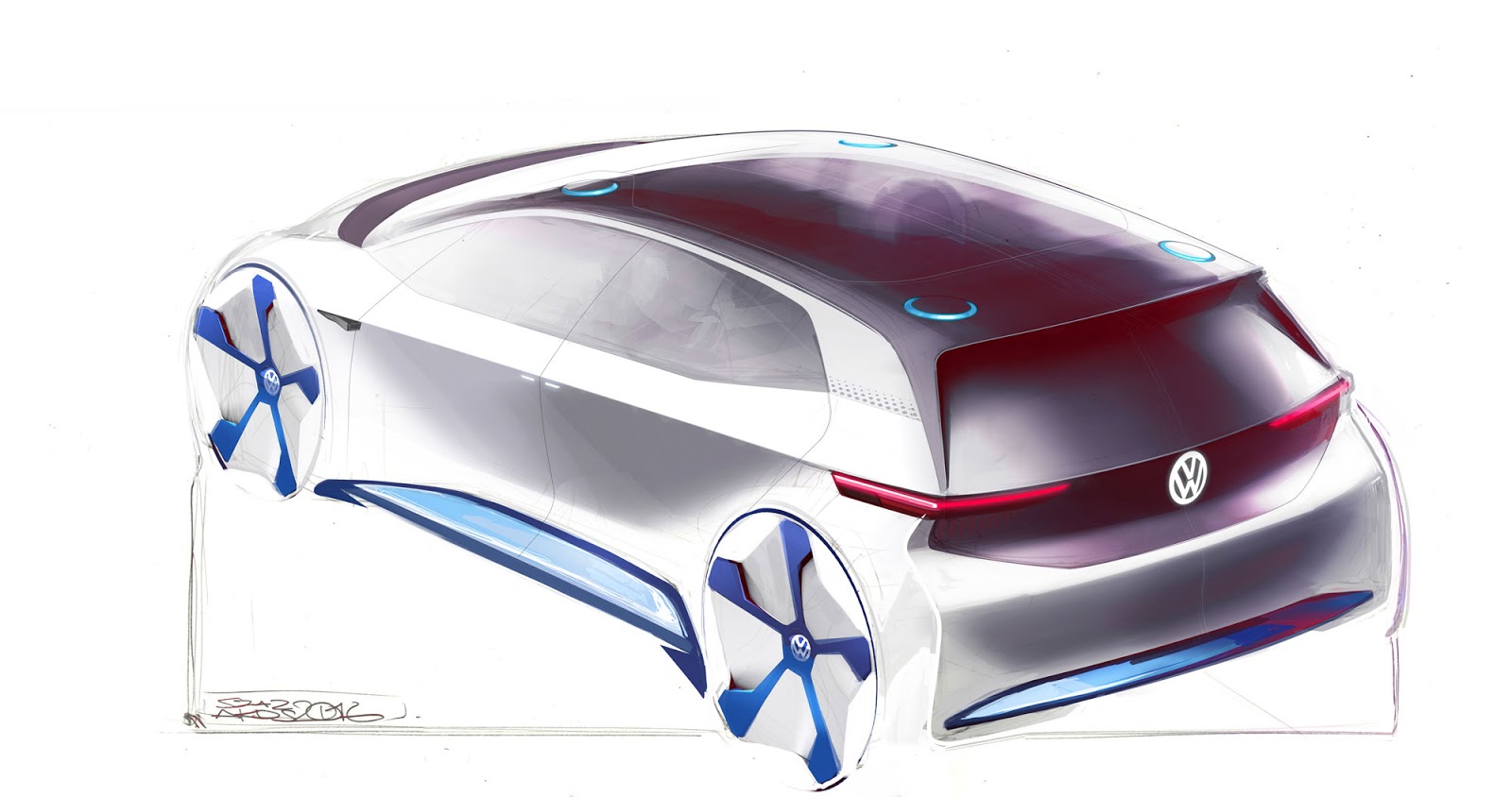 Volkswagen ID sketch by Akos Szaz