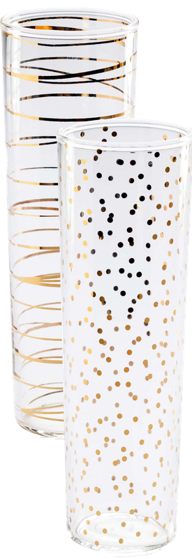 ROSANNA Luxe Moderne Gold Dot & Swirl Champagne Flutes ( Set of 2)