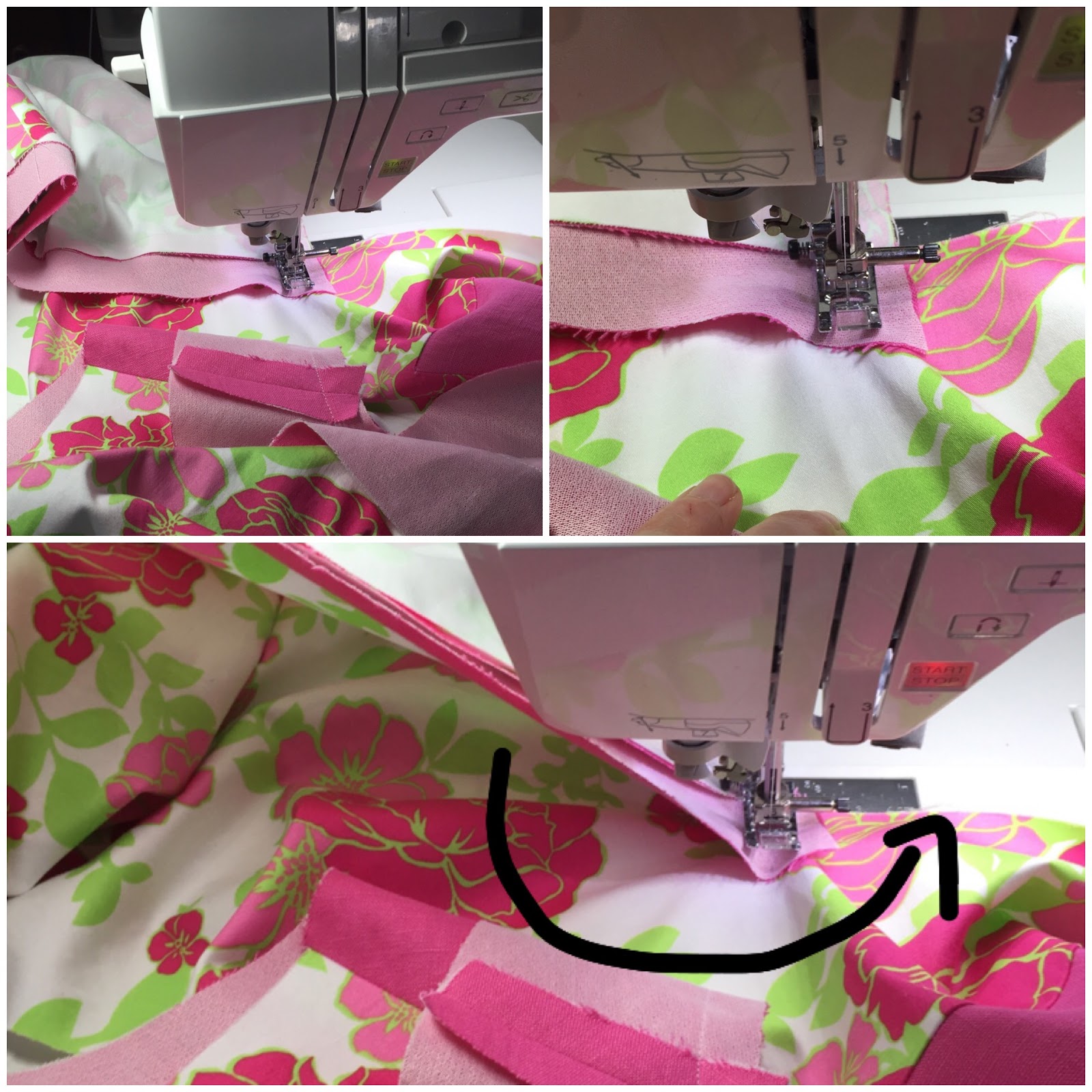 10 sewing machines & a serger Inset corner tutorial