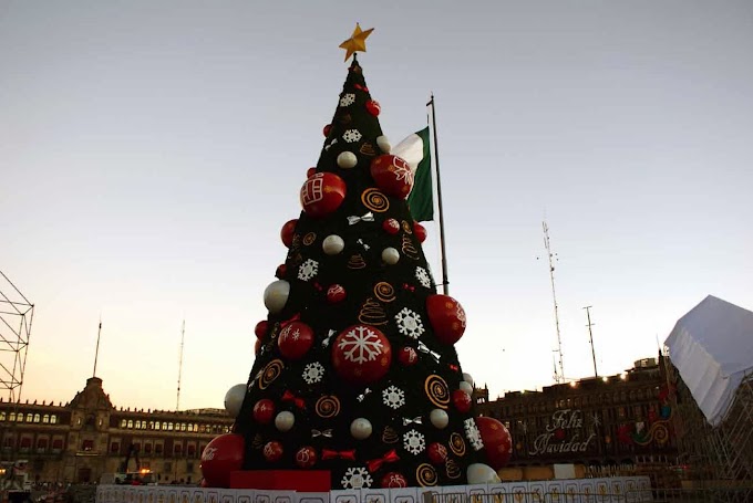 Arbol de Navidad y pista de hielo en el Zócalo 2013