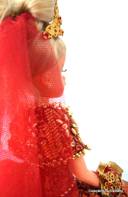 Susi Antiga Roupa Boneca Vestido Longo Rosé Dourado Anos 60