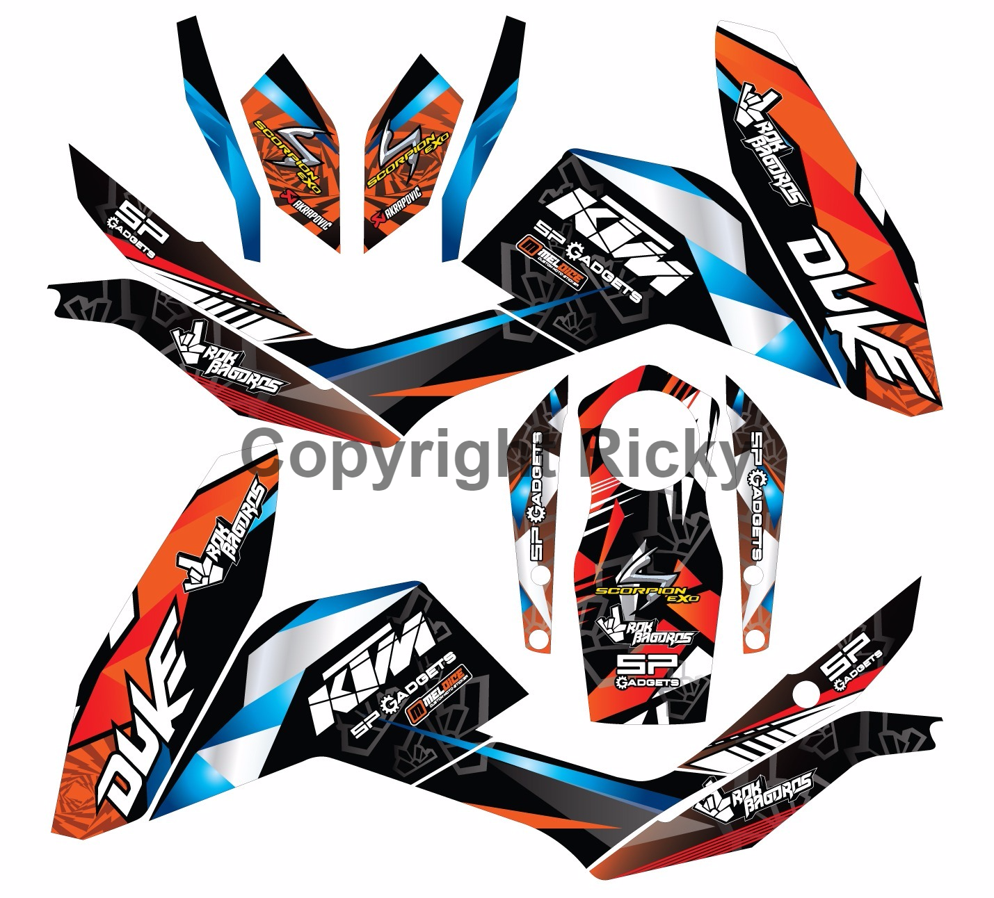 KTM Duke Custom Decals Graphics New Custom Design Graphics KTM Duke