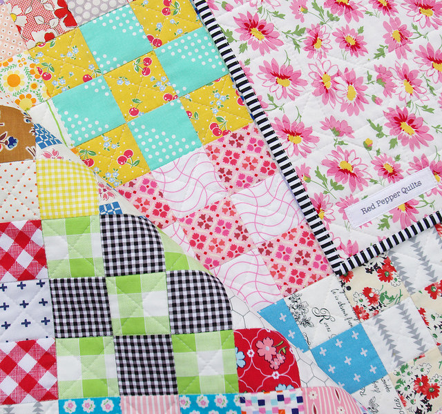 Nine Patch Checkerboard Quilt - binding | Red Pepper Quilts
