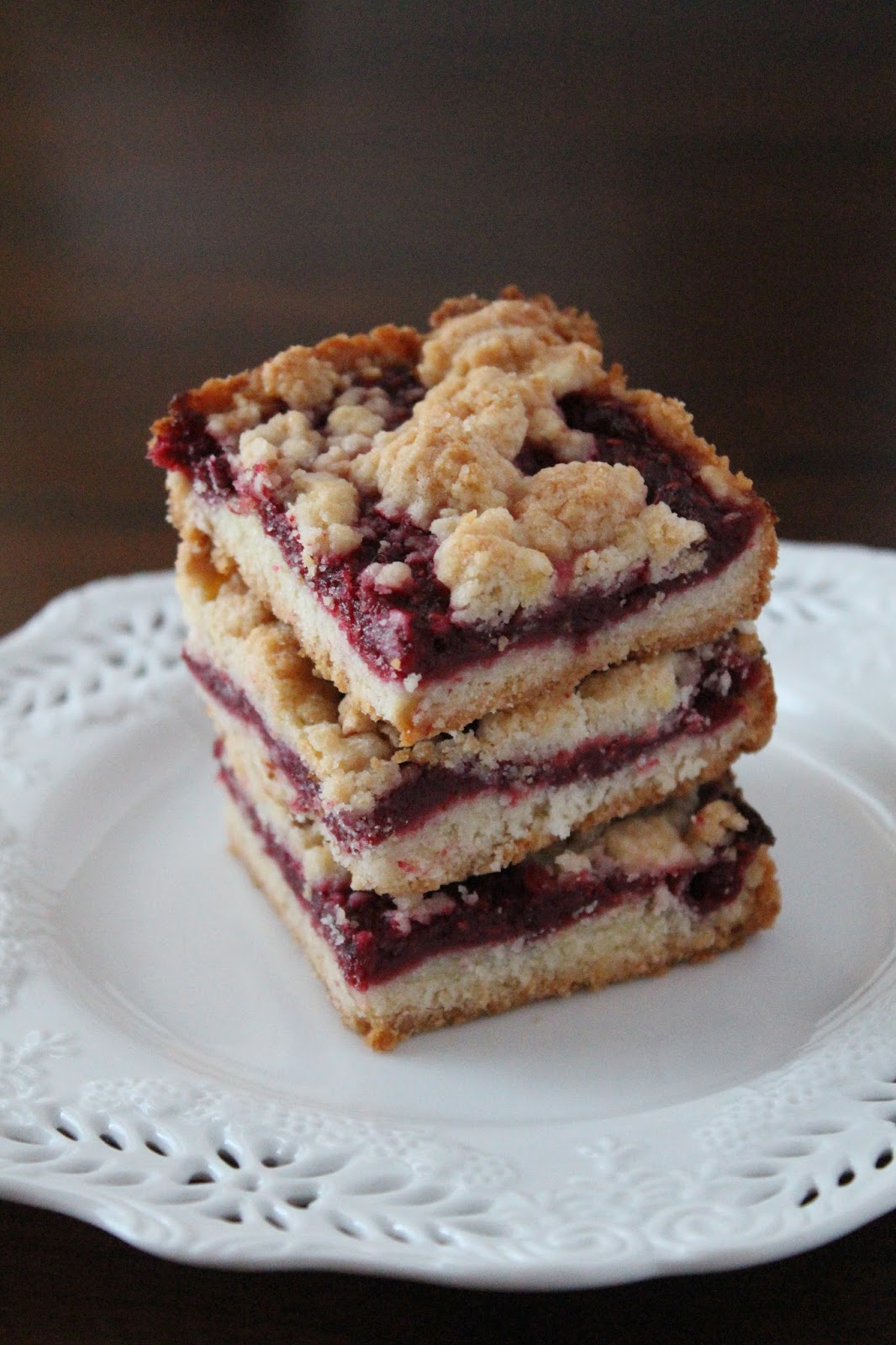 Raspberry Crumb Bars - Love and Confections