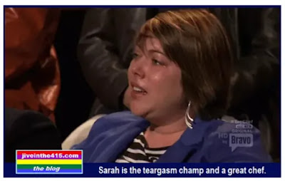 Sarah Grueneberg cries during the Top Chef:Texas - Season 9 Reunion taping.
