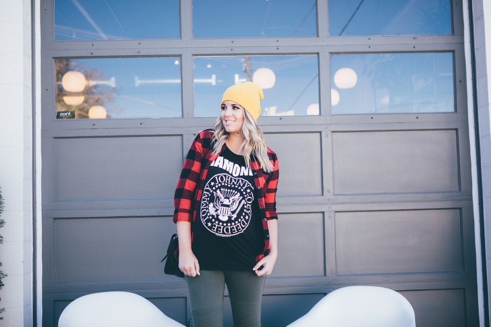 Ramones Graphic Tee, Plaid Shirt, Utah Fashion Blogger