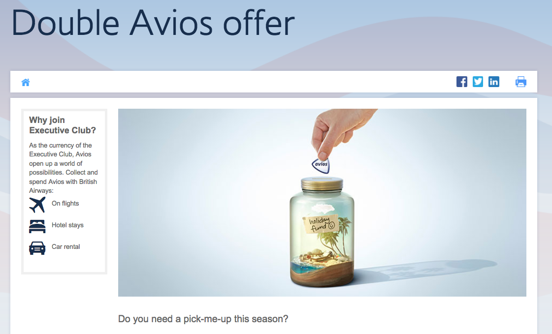 frequent flyer bonuses british airways executive club double avios partners with british airways frequent flyer