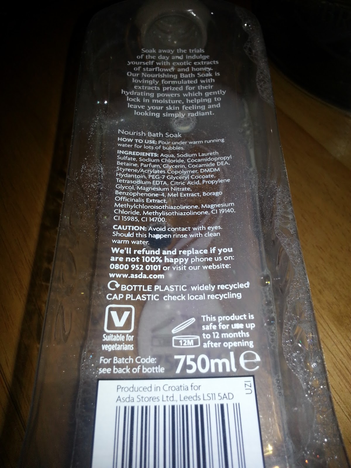 Kosmetycznie na Wyspach Bergamuta ASDA nourish bath soak starflower