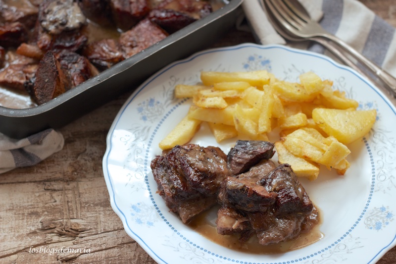 Costillas de ternera a la mostaza