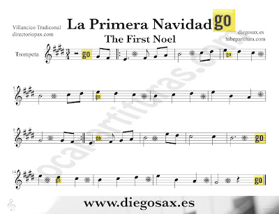 Tubepartitura La Primera Navidad partitura para Trompeta Villancico popular de Navidad