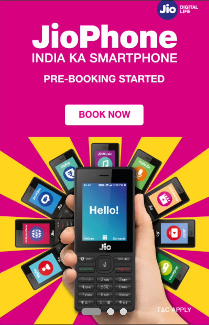 Jio Featured Phone Booking Started . Step By Step Procedure With Image