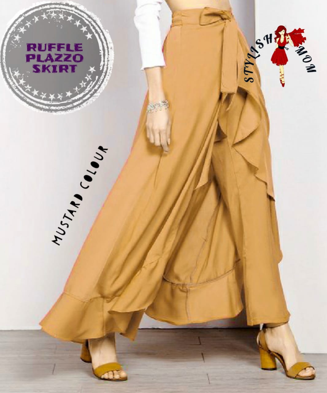 Ruffle Palazzo Skirt