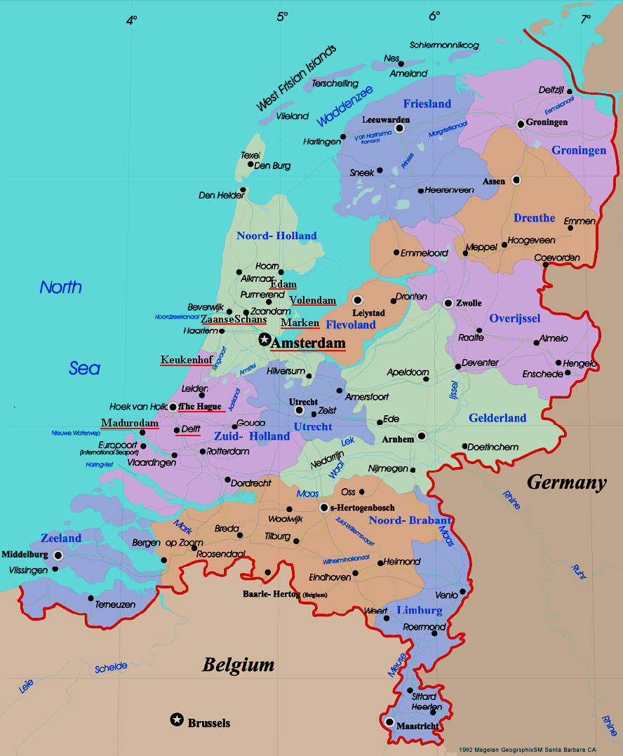 Mapa De Holanda Con Nombres