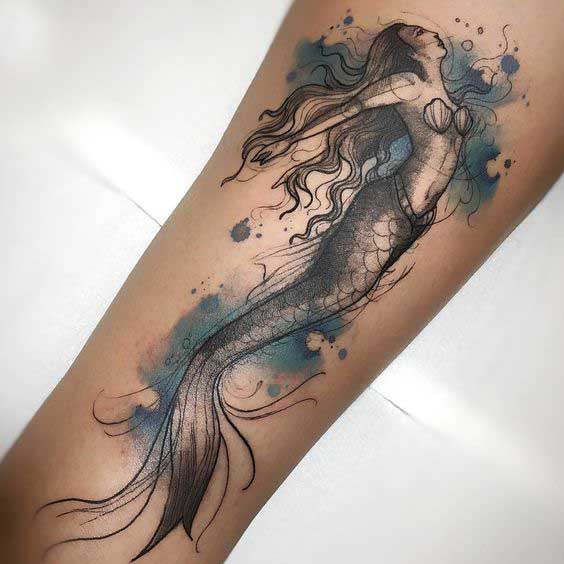 50 Beautiful and Cute Mermaid Tattoos Designs and Ideas