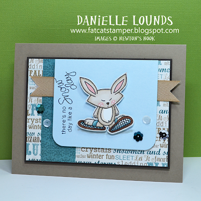 Snow shoe Bunny card by Danielle Lounds for Newton's Nook Designs
