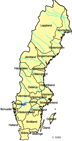Karta över Närke Regionen | Karta över Sverige, Geografisk, Fysisk
