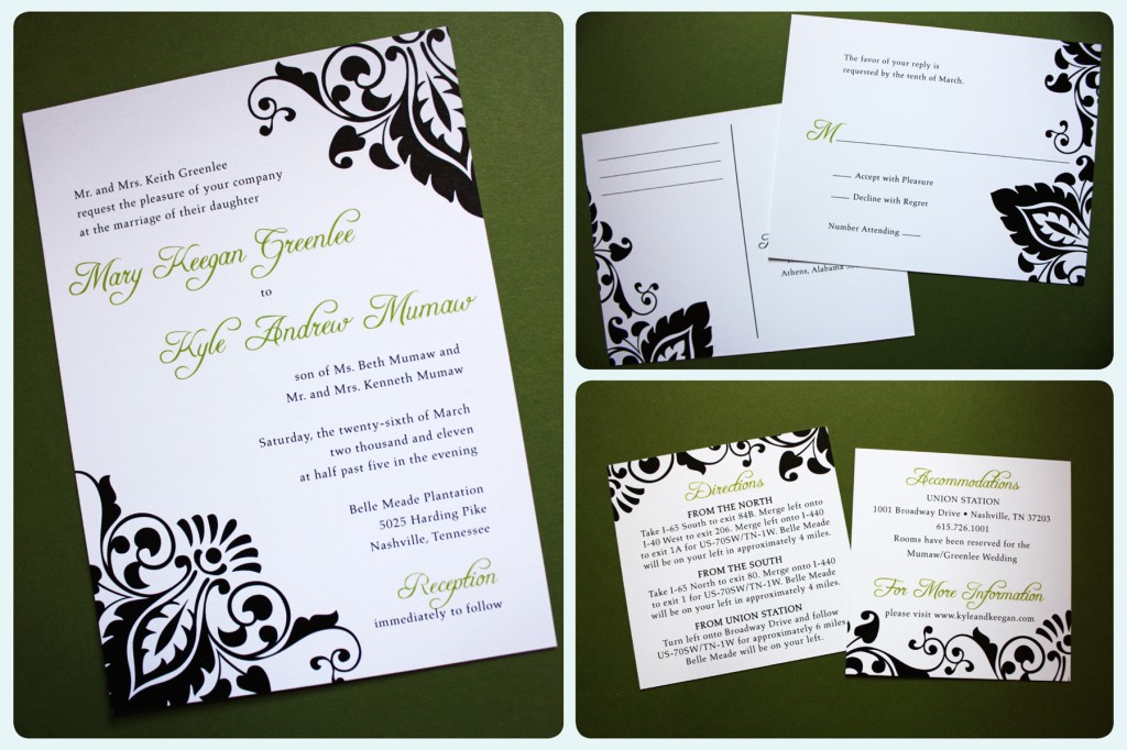 Damask Wedding Invitations Damask Wedding Collection