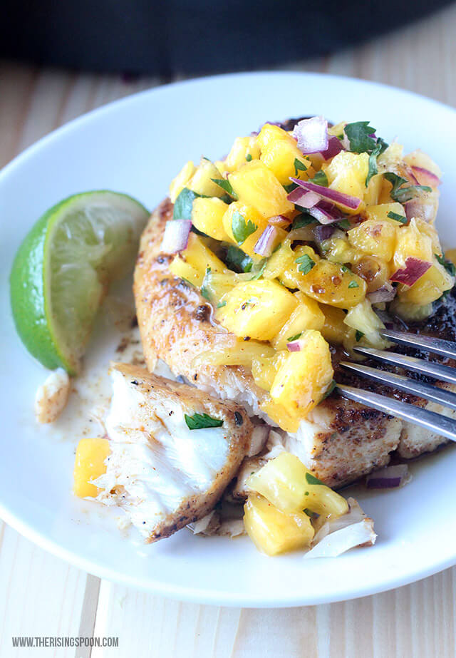 PanSeared MahiMahi with Pineapple Salsa The Rising Spoon