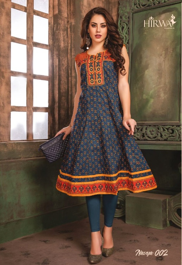 Hirwa Navya  vol 5 Anarkali Embroidered kurtis wholesaler