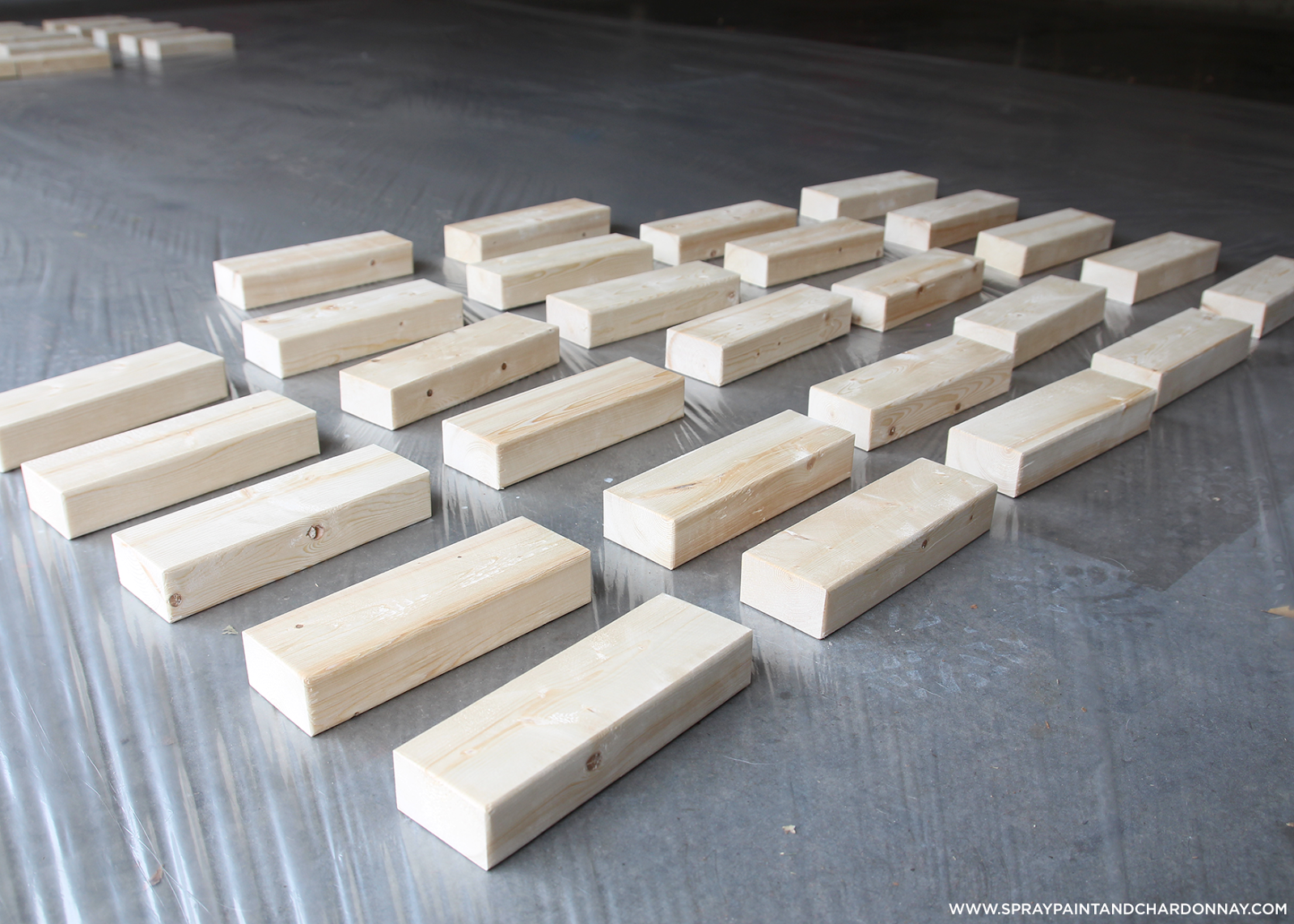 Spray Paint & Chardonnay DIY Giant Jenga Set