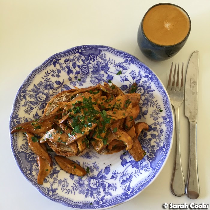 Sarah Cooks Pine Mushrooms on Toast