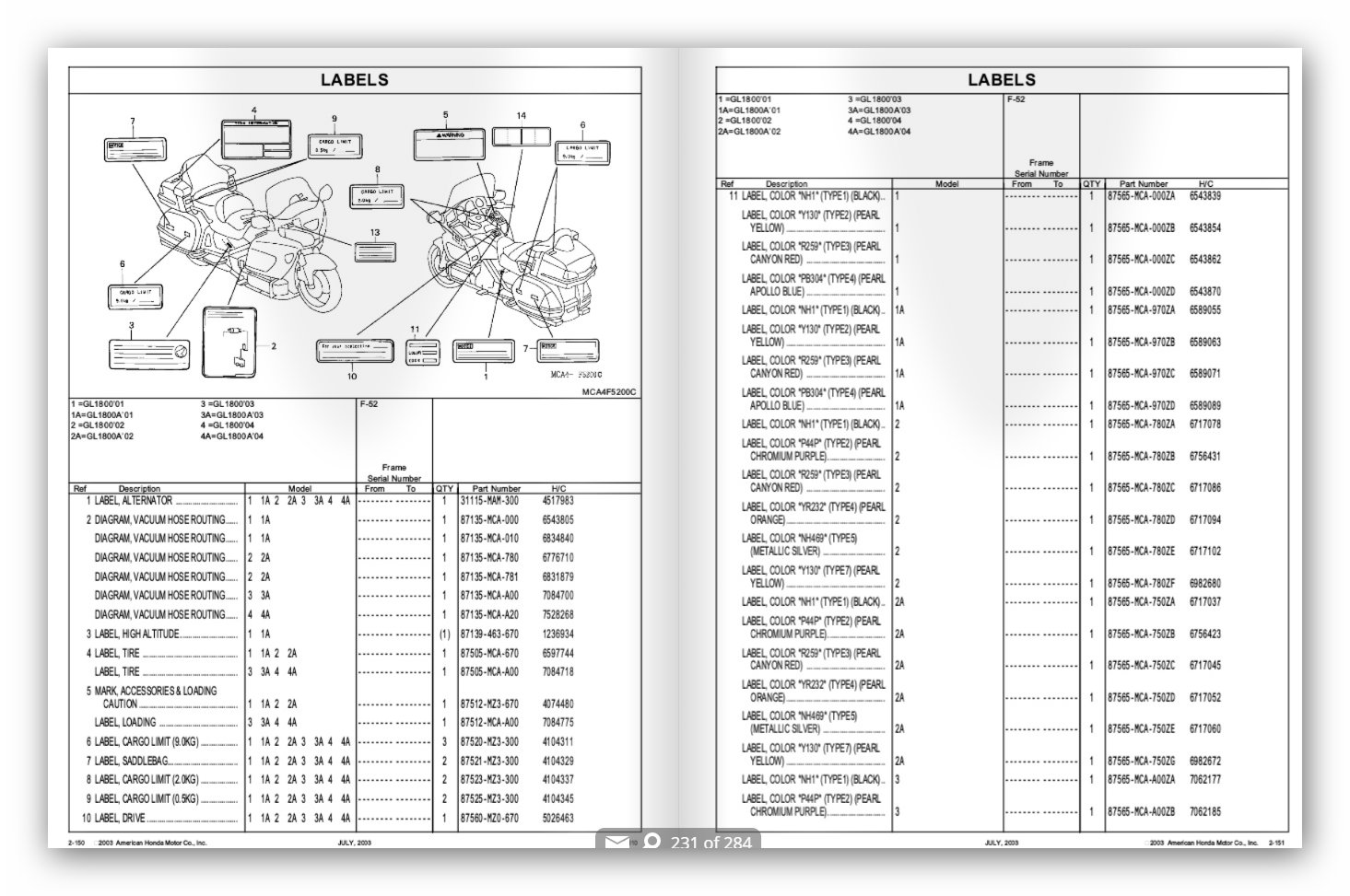 GOLD-NEWS-WING goldwing blog Magazino: GL 1800 PARTS CATALOG '01-'02 ...
