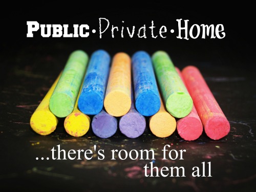 Pubic, Private, and Home School...there's room for all options and we can all co-exist together. Pro-education means pro-choice.