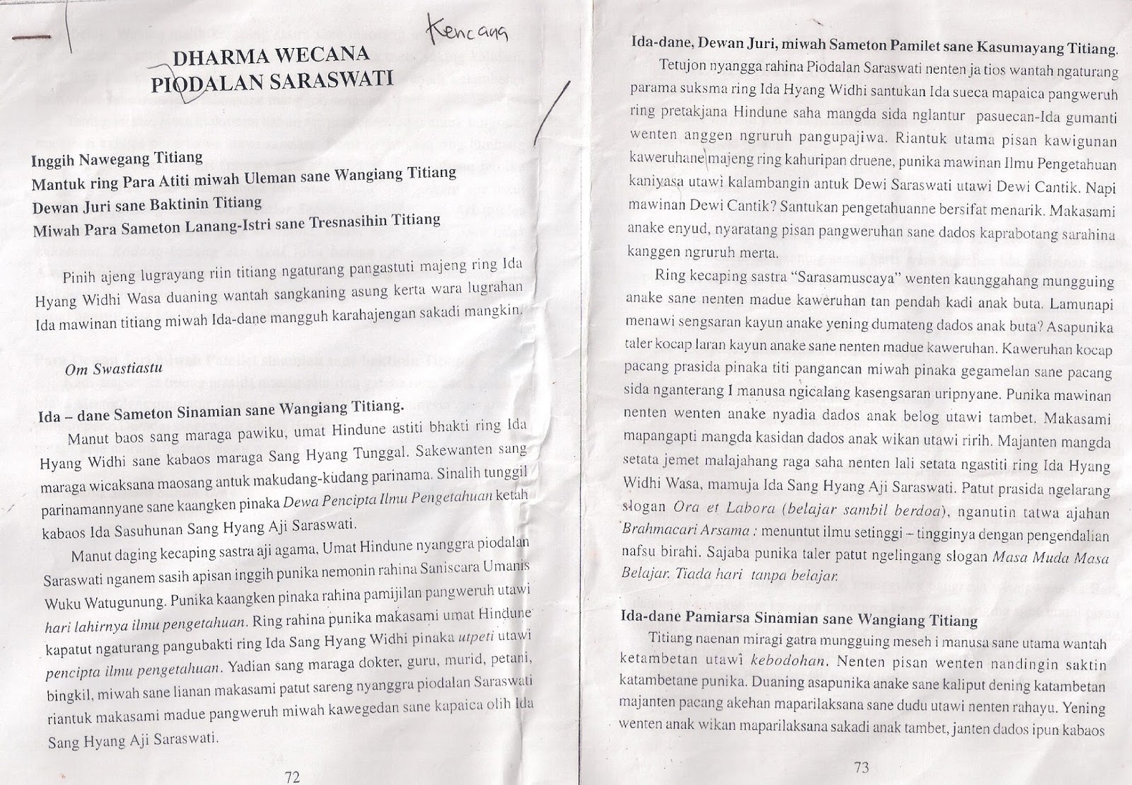 Ni Made Kencana Maharani Contoh Pidato Bahasa Bali