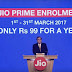 Jio Prime Offers Launched 1Year Unlimited Data For 31 March 2018