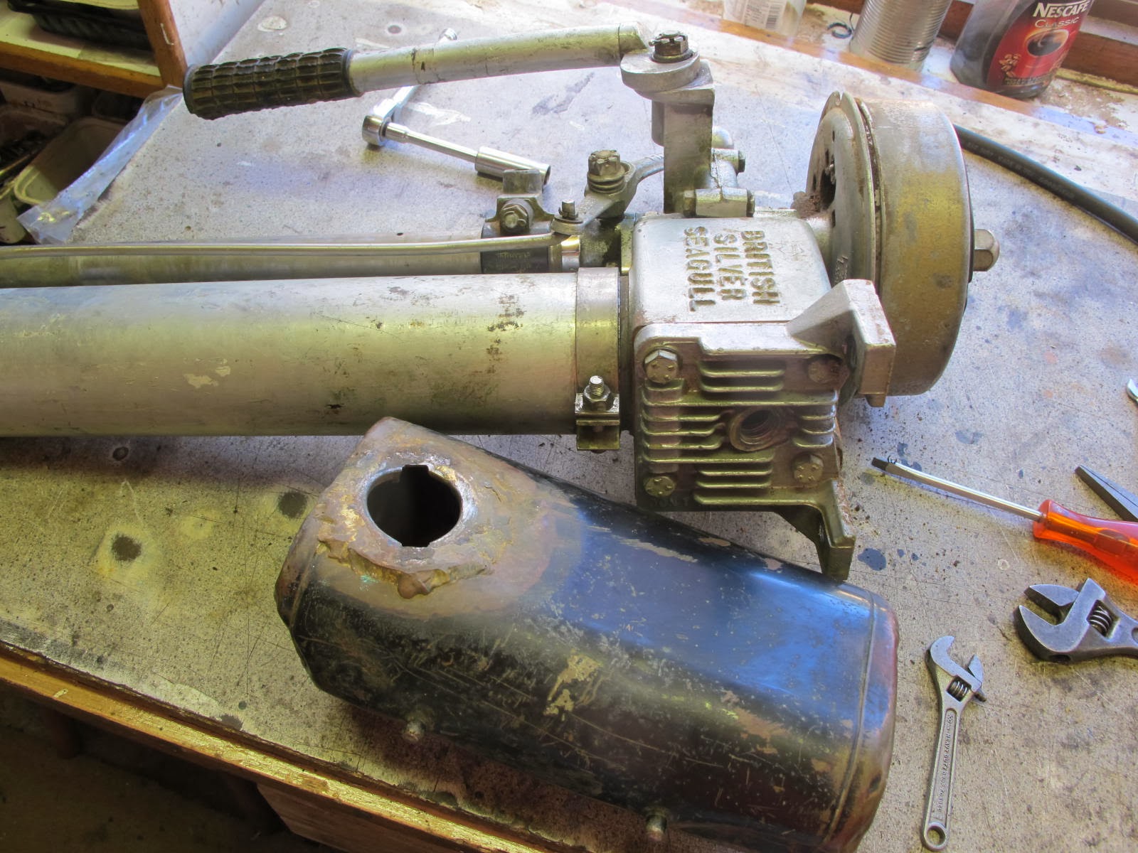 CKD Boats Roy Mc Bride British Seagull fuel tank restoration