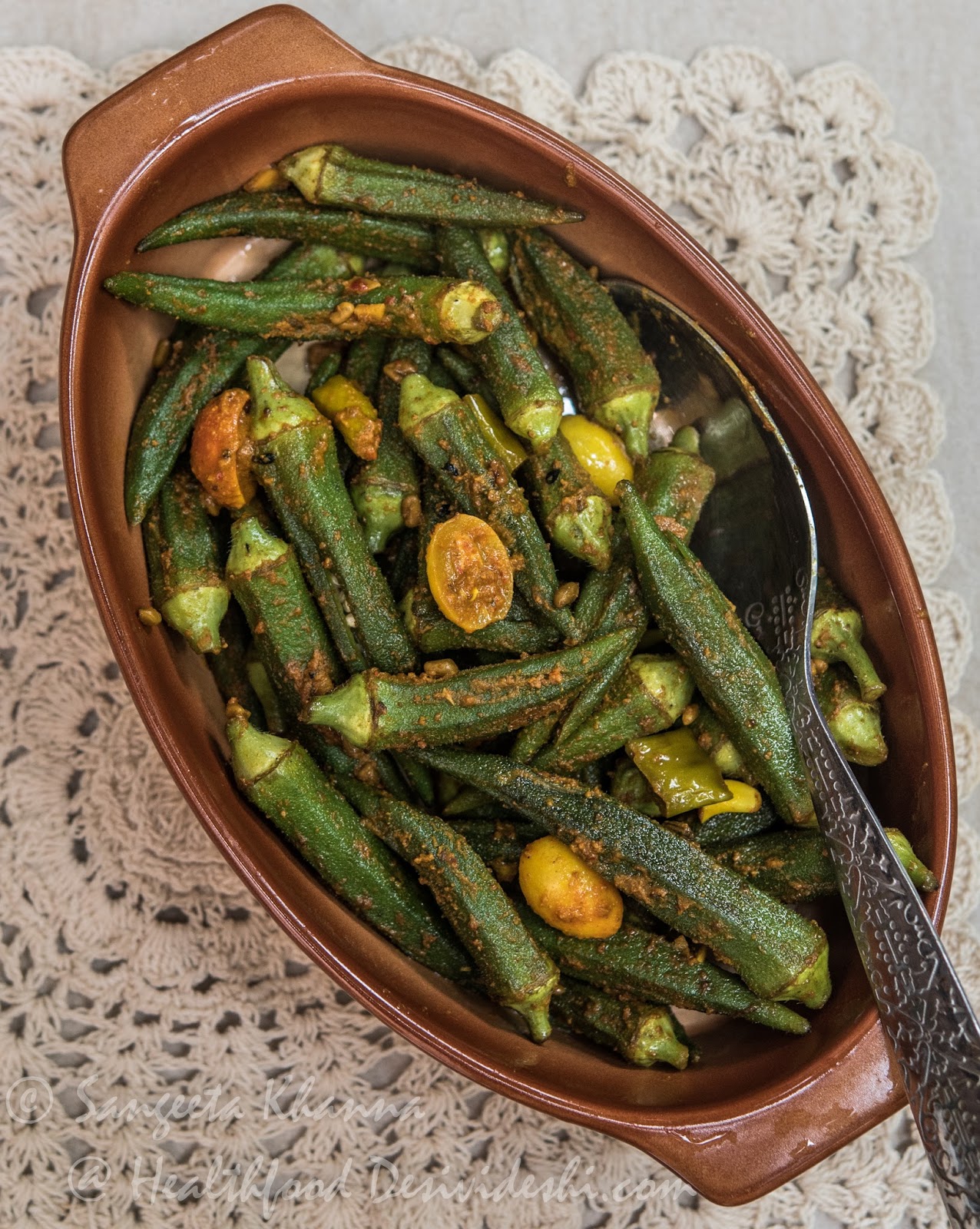 Okra, Bhindi, Lady's finger steamed okra recipes