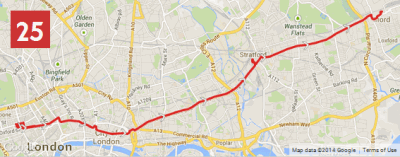 25 Bus Route Map Diamond Geezer