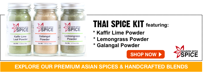 buy lemongrass powder, kaffir lime leaf powder and galangal powder available at season with spice asian spice shop