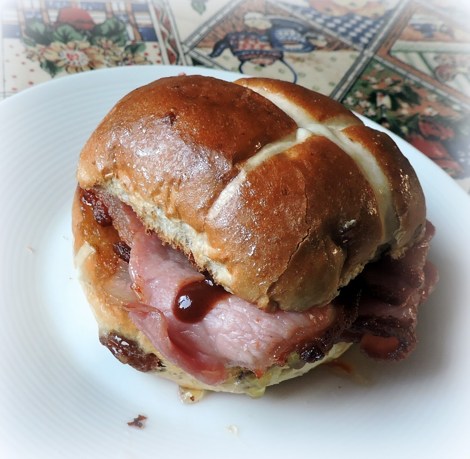 Hot Cross Bacon Baps