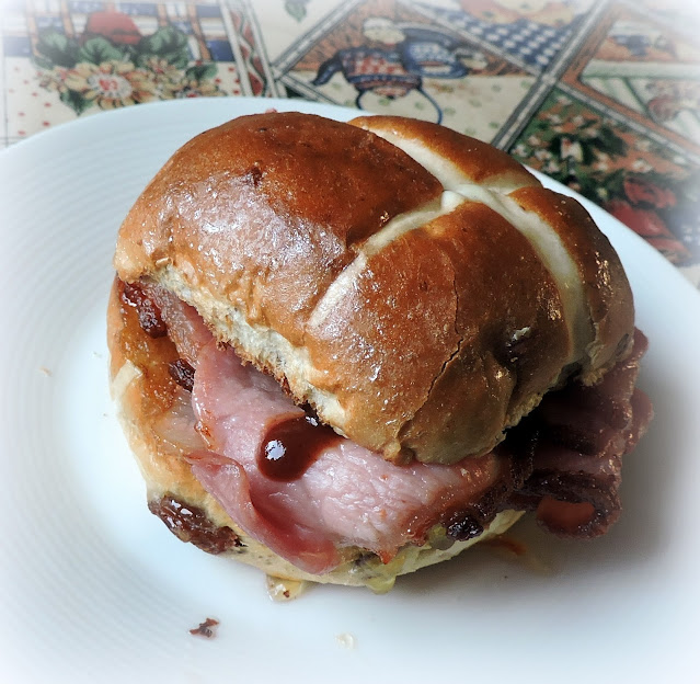Hot Cross Bacon Sandwich