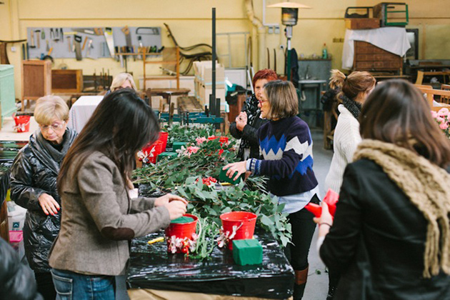 Taller floral navideno by urban plant en Mercantic St Cugat