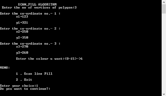 Curly-Code: Fill a Polygon Using Scan Line Fill Algorithm in C++