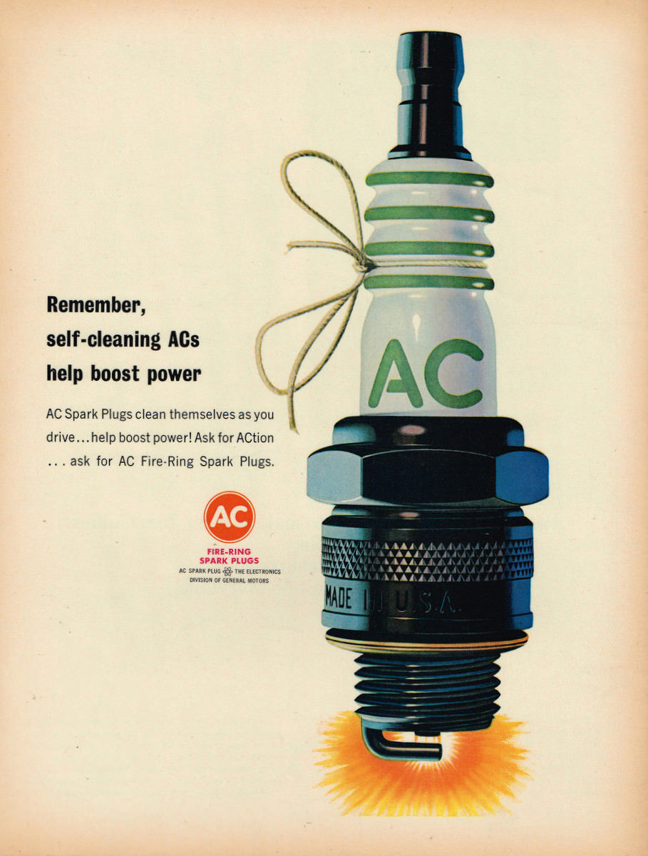 1960 AC SPARK PLUG Magazine Ad STRING TO REMEMBER Old Magazine Ads