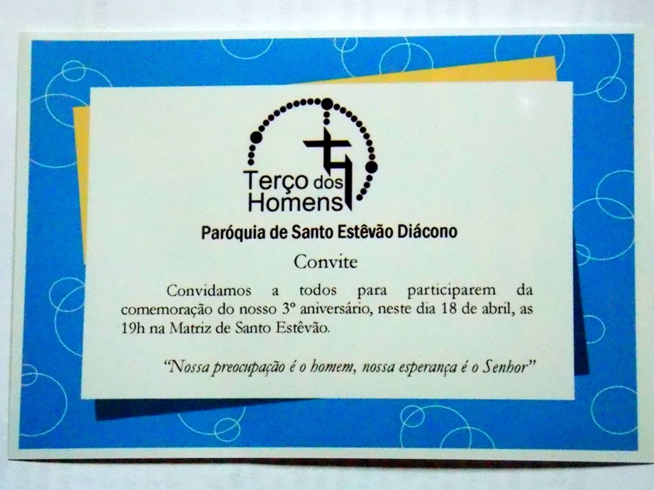 Terço dos homens de Caicó Convite do Terço dos Homens da Paróquia de Santo Estevão Diácono Terço dos homens de Caicó Convite do Terço dos Homens da Paróquia de Santo Estevão Diácono
