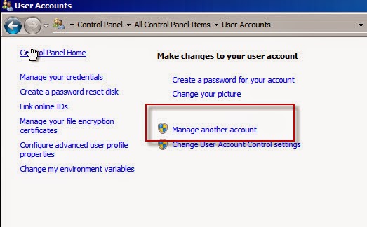 windows 7 Manage Password