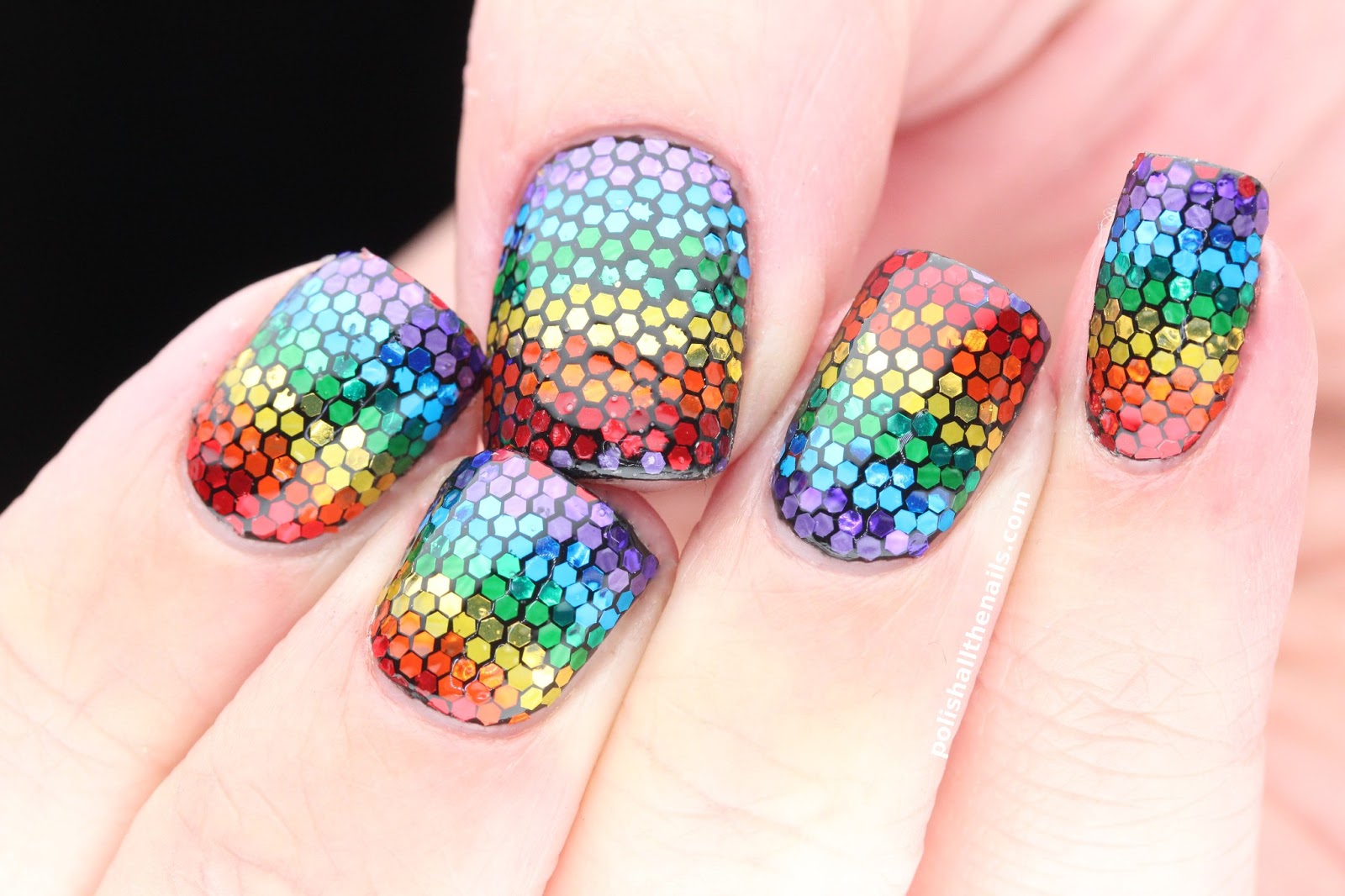 Nail Art: Rainbow Nails, Mixing Matte and Shiny Glitter Together for ...