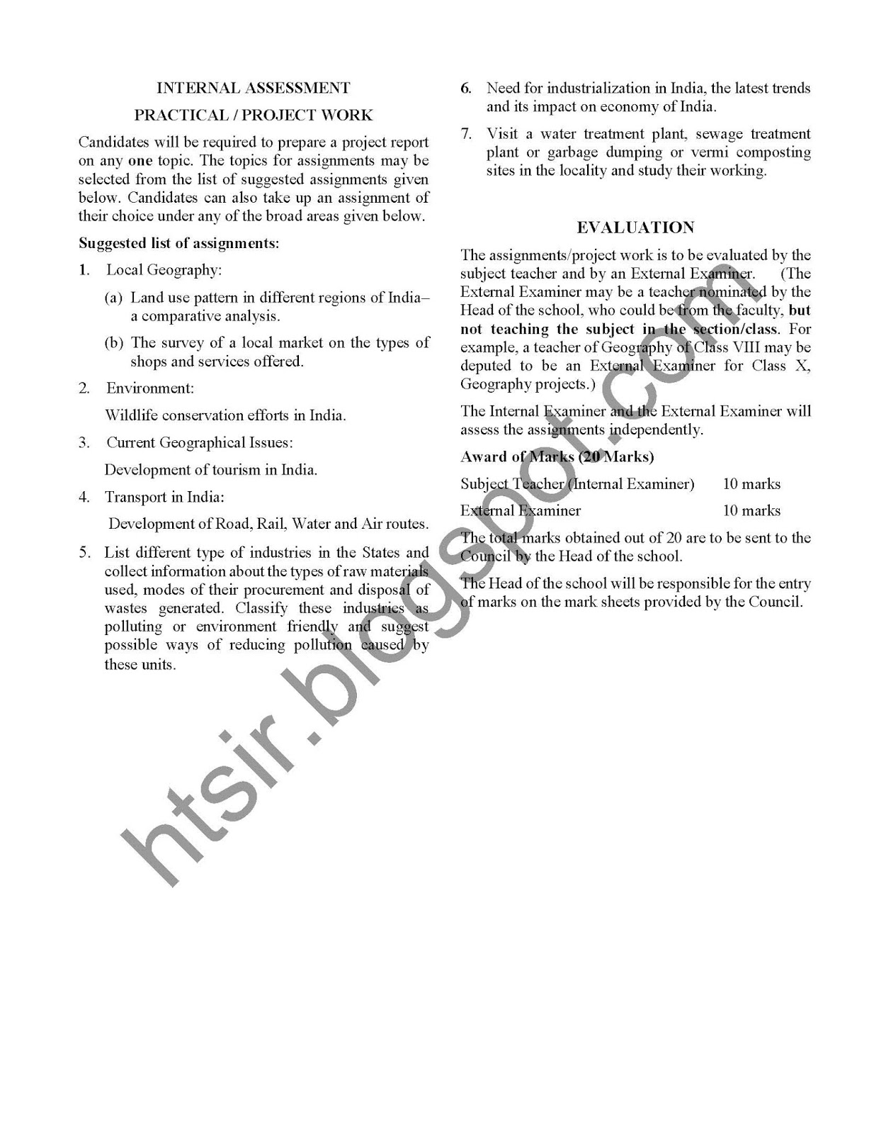 ICSE Syllabus Geography Class10