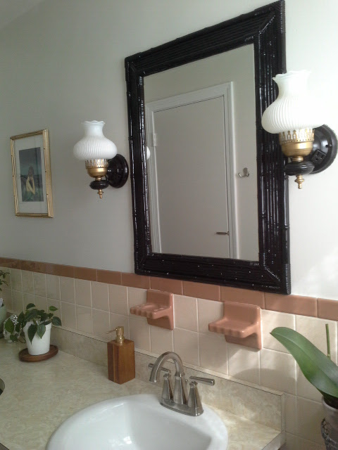 Vintage Bathroom Makeover Vintage Bathroom Makeover black bamboo mirror